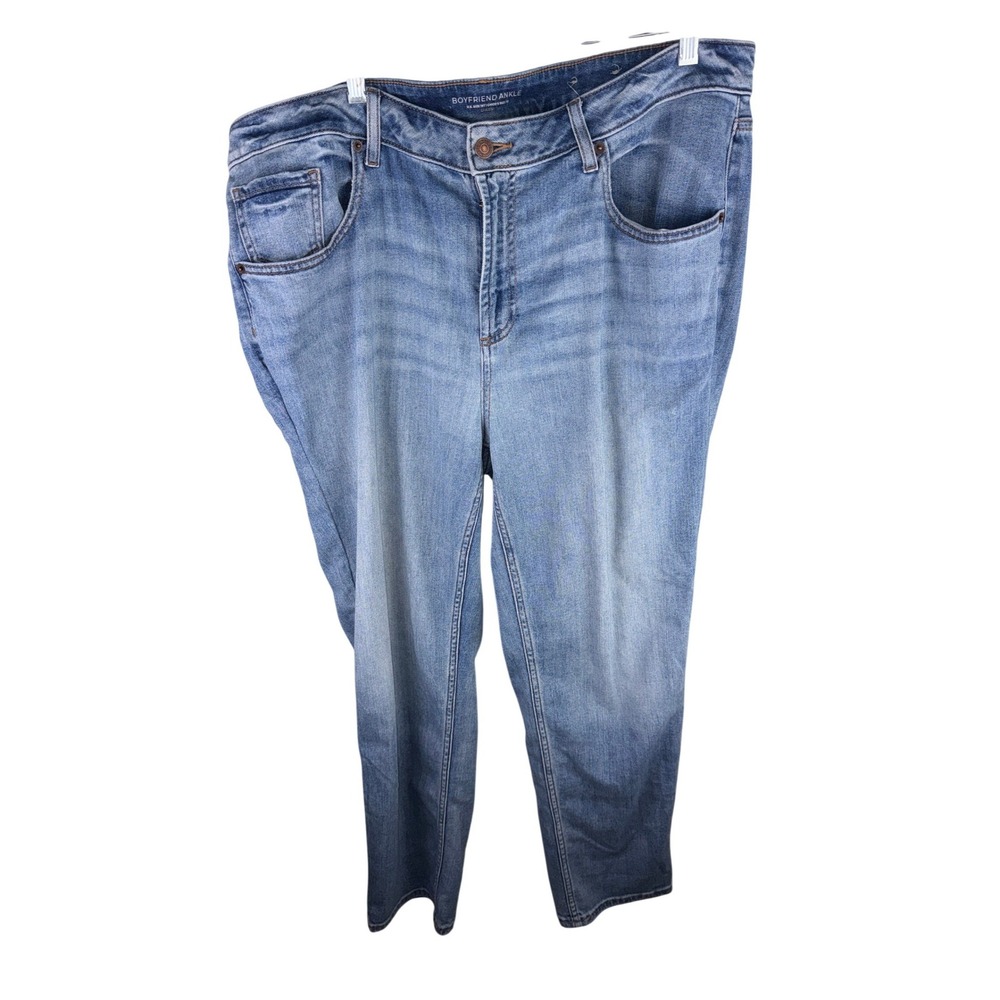 Chicos Boyfriend Ankle Jeans Womens 16T 3T Medium Wash Blue Denim Stretch Tall